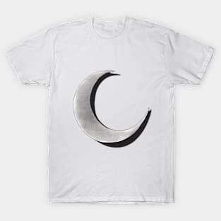 Crescent Moon Monochromatic Shadow Silhouette Anime Style Collection No. 315 T-Shirt